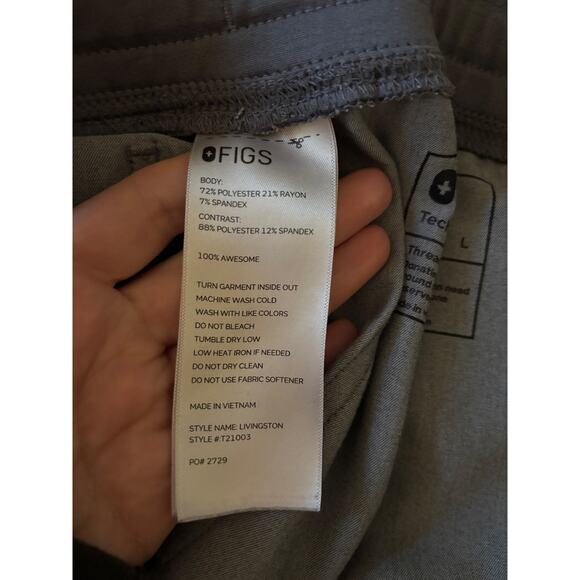 Figs Livingston Scrub Pants Womens Large Straight Leg Charcoal Grey Drawstring - Picture 6 of 6